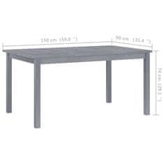 Vidaxl Vrtna jedilna miza 150x90x74 cm trden akacijev les
