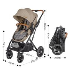 Coccolle Otroški voziček Ravello 3 in 1 travel system Safari bež smart