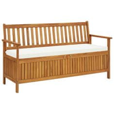 Vidaxl Klop za shranjevanje z blazino 148 cm trden akacijev les