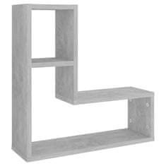 Vidaxl Stenska polica 2 kosa betonsko siva 50x15x50 cm iverna plošča
