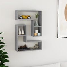 Vidaxl Stenska polica 2 kosa betonsko siva 50x15x50 cm iverna plošča