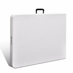 Vidaxl Zložljiva vrtna miza bela 180x75x74 cm HDPE