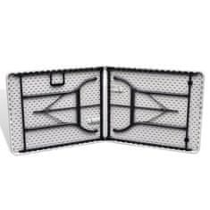 Vidaxl Zložljiva vrtna miza bela 180x75x74 cm HDPE