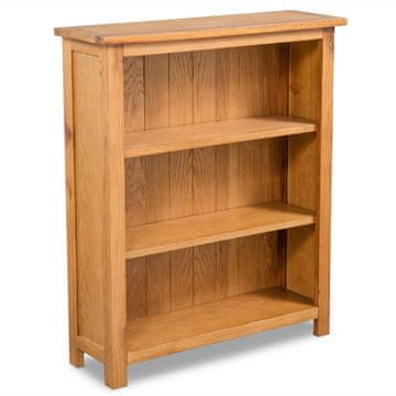 Vidaxl Knjižna omara 3-nadstropna 70x22,5x82 cm trdna hrastovina