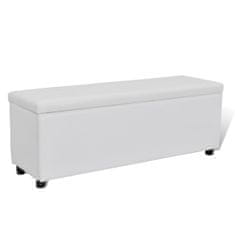 Vidaxl Klop s prostorom za shranjevanje bela 118x44x44 cm