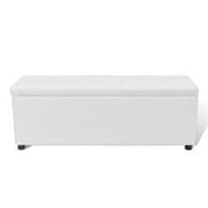 Vidaxl Klop s prostorom za shranjevanje bela 118x44x44 cm