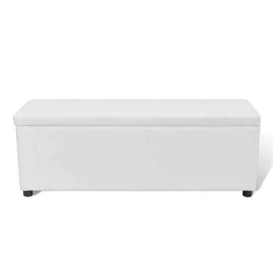 Vidaxl Klop s prostorom za shranjevanje bela 118x44x44 cm