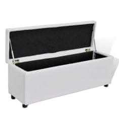 Vidaxl Klop s prostorom za shranjevanje bela 118x44x44 cm