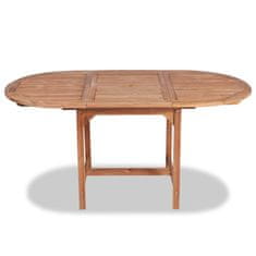 Vidaxl Raztegljiva vrtna miza (110-160)x80x75 cm trdna tikovina