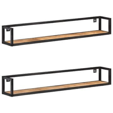 Vidaxl Stenske police 2 kosa 120 cm robusten mangov les