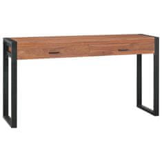 Vidaxl Pisalna miza z 2 predaloma 140x40x75 cm predelana tikovina