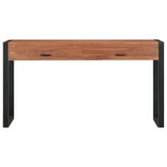 Vidaxl Pisalna miza z 2 predaloma 140x40x75 cm predelana tikovina
