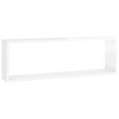 Vidaxl Stenske police kockaste 2 kosa visok sijaj bele 80x15x26,5 cm