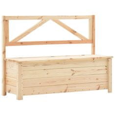 Vidaxl Klop s prostorom za shranjevanje 120 cm trdna borovina