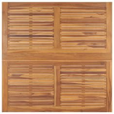 Vidaxl Zložljiva vrtna jedilna miza 120x120x75 cm trdna tikovina