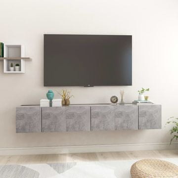 Vidaxl vidaXL Stenske TV omarice 3 kosi, betonsko sive, 60 x 30 x 30 cm