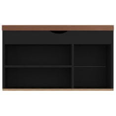 Vidaxl Klop za čevlje z blazino črna 80x30x47 cm iverna plošča