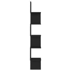 Vidaxl Stenska kotna polica črna 20x20x127,5 cm iverna plošča
