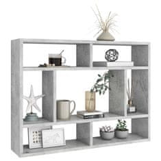 Vidaxl Stenska polica betonsko siva 75x16x55 cm inženirski les