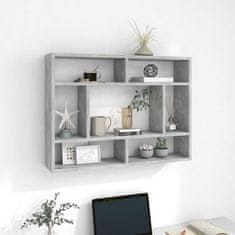 Vidaxl Stenska polica betonsko siva 75x16x55 cm inženirski les