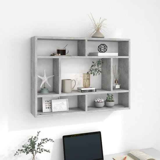 Greatstore Stenska polica betonsko siva 75x16x55 cm iverna plošča