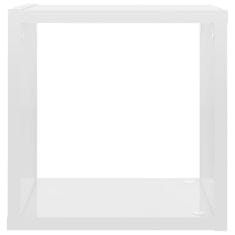 Vidaxl Stenske police kockaste 6 kosov visok sijaj bele 26x15x26 cm