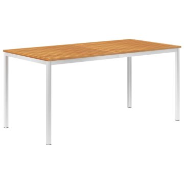 Vidaxl Vrtna jedilna miza 160x80x75 cm akacija in nerjaveče jeklo