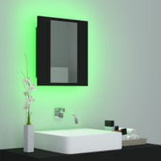 Vidaxl LED kopalniška omarica z ogledalom črna 40x12x45 cm