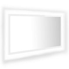 Vidaxl LED kopalniško ogledalo visok sijaj belo 80x8,5x37 cm
