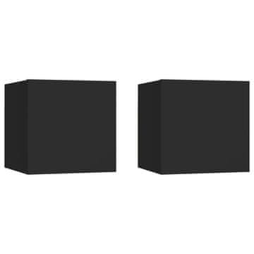 Vidaxl Nočne omarice 2 kosa črne 30,5x30x30 cm iverna plošča