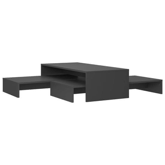 Vidaxl Komplet klubskih mizic sive barve 100x100x26,5 cm iverna plošča