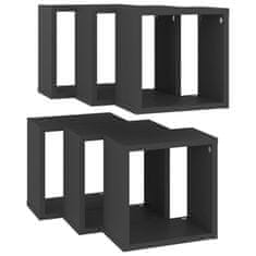 Vidaxl Stenske police kockaste 6 kosov sive 26x15x26 cm