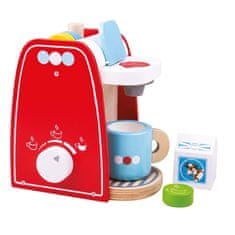 Bigjigs Toys Leseni aparat za kavo Rdeča