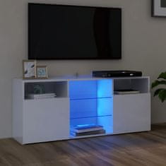 Vidaxl TV omarica z LED lučkami visok sijaj bela 120x30x50 cm