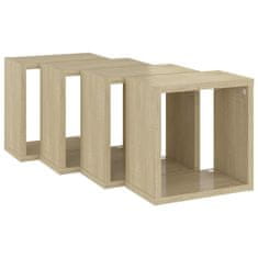 Vidaxl Stenske police kockaste 4 kosi sonoma hrast 26x15x26 cm