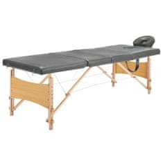 Vidaxl Masažna miza s 4 conami lesen okvir antracit 186x68 cm