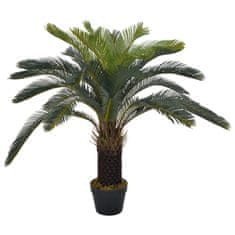 Vidaxl Umetna rastlina cikas palma z loncem zelene barve 90 cm