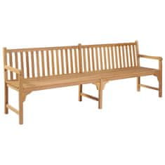 Vidaxl Vrtna klop z zeleno blazino 240 cm trdna tikovina