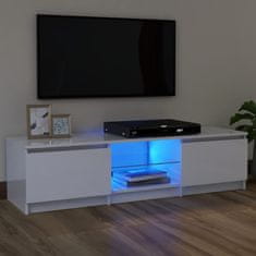 Vidaxl TV omarica z LED lučkami visok sijaj bela 120x30x35,5 cm