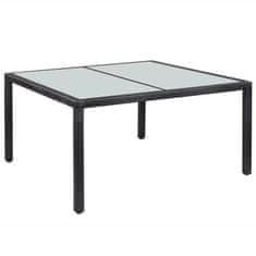 Vidaxl Vrtna miza črna 150x90x75 cm poli ratan
