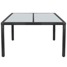 Vidaxl Vrtna miza črna 150x90x75 cm poli ratan