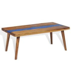 Vidaxl Klubska mizica iz tikovine in smole 100x50x40 cm