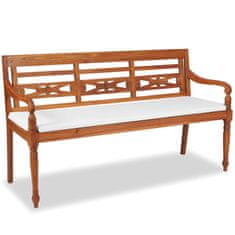 Vidaxl Klop Batavia z blazinami 150 cm tikovina
