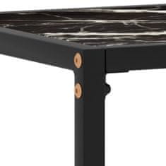 Greatstore Konzolna mizica črna 120x35x75 cm kaljeno steklo