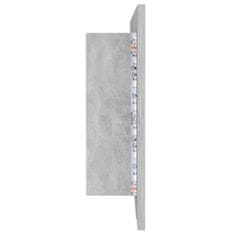 Vidaxl LED kopalniška omarica z ogledalom betonsko siva 100x12x45 cm