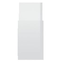 Vidaxl Stranska omarica visok sijaj bela 60x26x60 cm iverna plošča