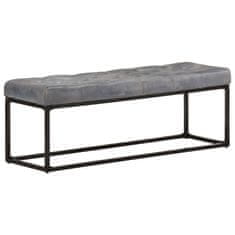 Vidaxl Klop 122 cm sivo pravo usnje