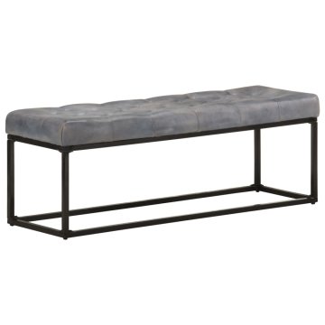 Vidaxl Klop 122 cm sivo pravo usnje
