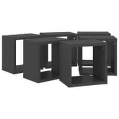 Vidaxl Stenske police kockaste 6 kosov sive 22x15x22 cm