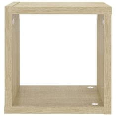 Vidaxl Stenske police kockaste 4 kosi sonoma hrast 22x15x22 cm